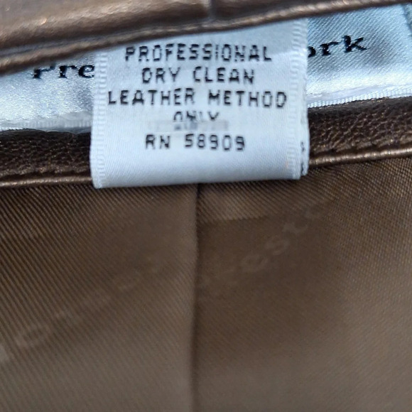 Preston & York Preppy Genuine Lamb Skin Minimalist Front Zip Biker Jacket M - Picture 8 of 8